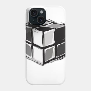 Rubic Cube Grey Shadow Silhouette Anime Style Collection No. 390 Phone Case