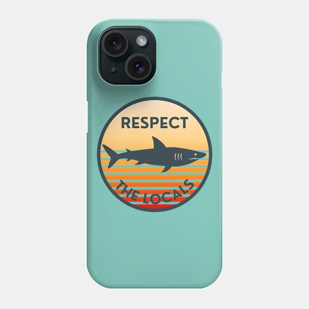 Respect The Locals Shark: Sunset Retro Phone Case by GoodWills