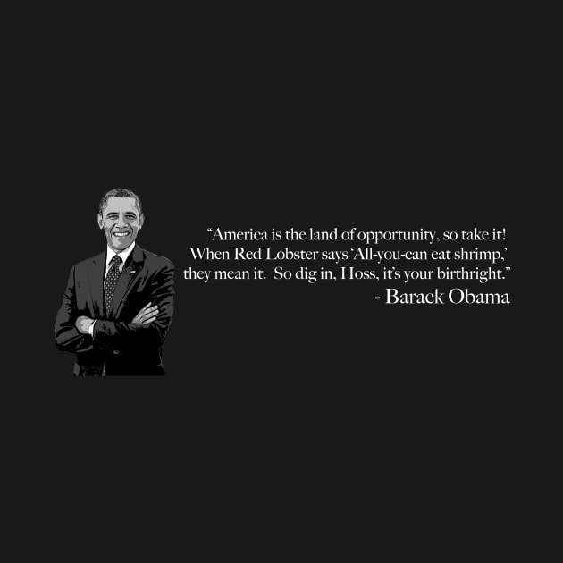 Barack Obama Quote - America is the land of opportunity by Mt. Tabor Media