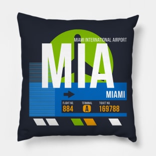 Miami (MIA) Airport // Retro Sunset Baggage Tag Pillow