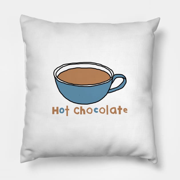 Hot Chocolate in a Cup Food Pillow by ellenhenryart