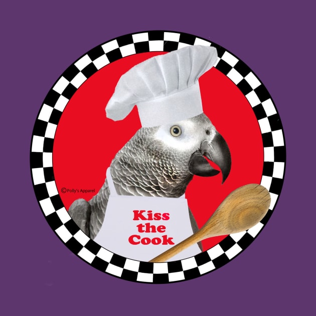 African Grey Timneh Parrot Kiss The Cook by Pollysapparel