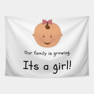 I love this 'Our family is growing Its a girl!' Tapestry