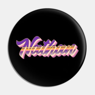 Nathan Retro Vintage Gradient Text Pin