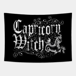 Capricorn Zodiac sign Witch craft vintage distressed Horoscope Tapestry