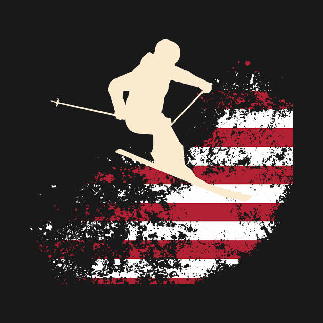 Happy 4th of july american flag ski by Outfity