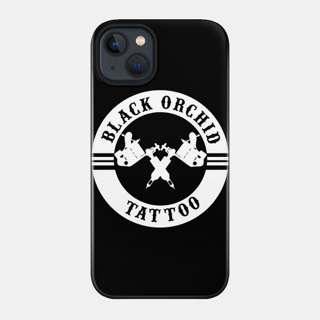 Black orchid circle logo white - Tattoo - Phone Case