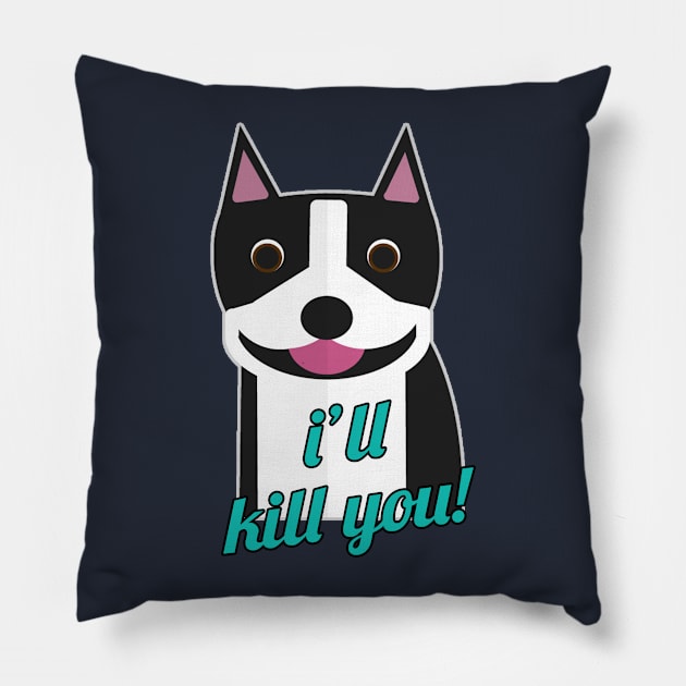 Harmless Boston Terrier Pillow by danielsussman