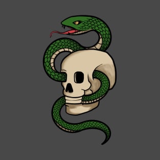 Vintage design skull and snake T-Shirt