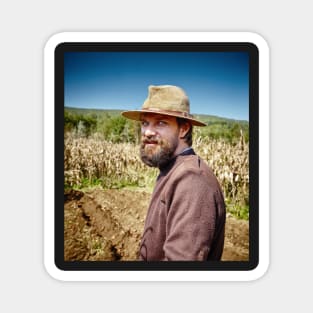 Young farmer closeup portrait outdoor Magnet