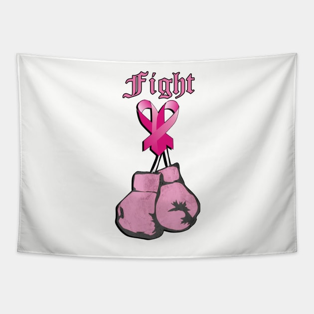 Breast Cancer Awareness Go Pink for October Inspirational Quote FIGHT Survivor Gifts Tapestry by tamdevo1