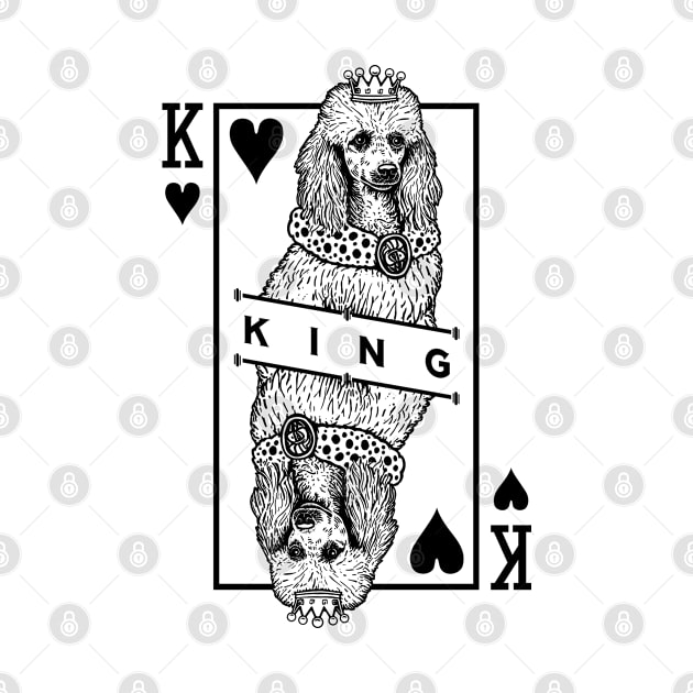 Poodle King Of Hearts Funny Dog Lover Pop Art by Grandeduc