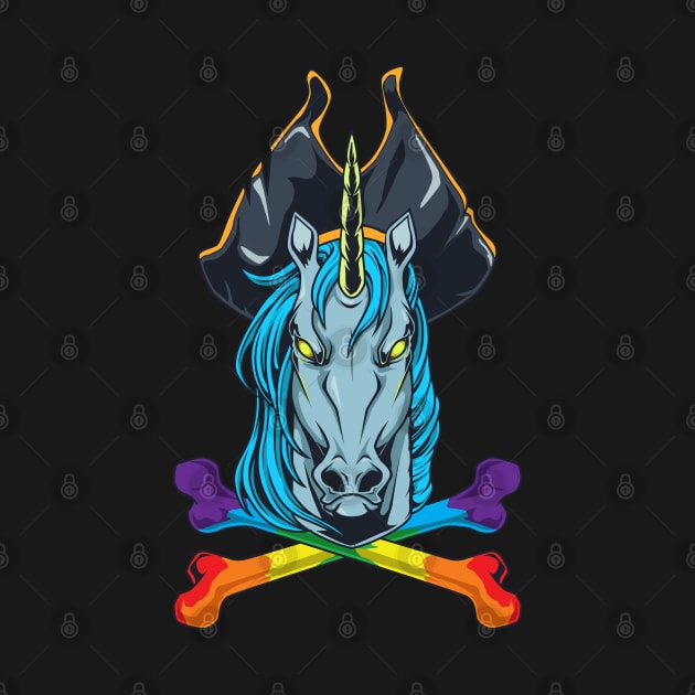 Rainbow Bones - Pirate Unicorn by Modern Medieval Design