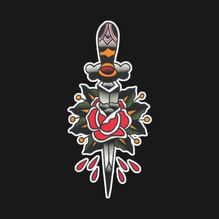 Rose Dagger tattoo design T-Shirt