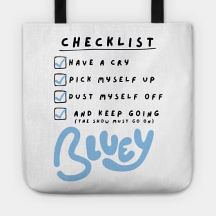 bluey checklist Tote