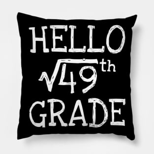 Back To School 7Th Grade Square Root Of 49 Math Kids Teacher Pillow