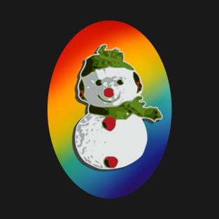 Pride Rainbow Snowman Holiday Winter Outdoor Fun T-Shirt