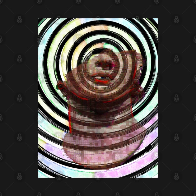 Spiral Glitch Art with Face by Punderstandable