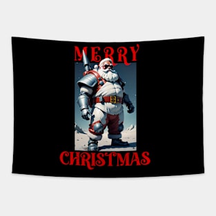 Cool Armed Santa. Merry Christmas Tapestry