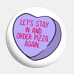 Funny Candy Heart Pizza Pin