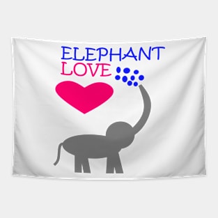 Love Elephants Love Hearts Love Wildlife Tapestry