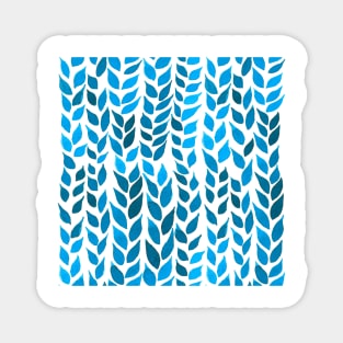 Simple Watercolor Leaves - Blue Magnet