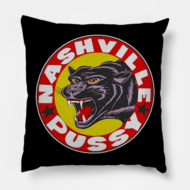 Nashville Pussy - Panther logo Pillow by CosmicAngerDesign