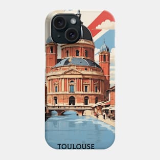 Toulouse France Tourism Vintage Poster Phone Case