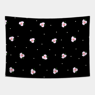 black floral patter Tapestry