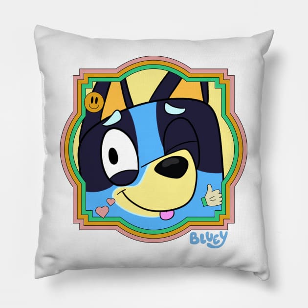 funny bluey Pillow by derrickcrack