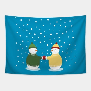 Happy snowmen Tapestry