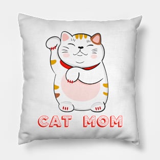 Cat Mom: Maneki Neko Pillow