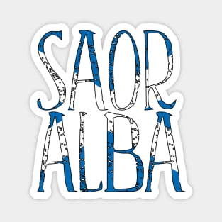 SAOR ALBA, Scottish Independence Saltire Flag Text Slogan Magnet