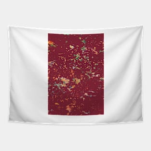 Dark Red Bohemian Fiber Art mixed media Tapestry