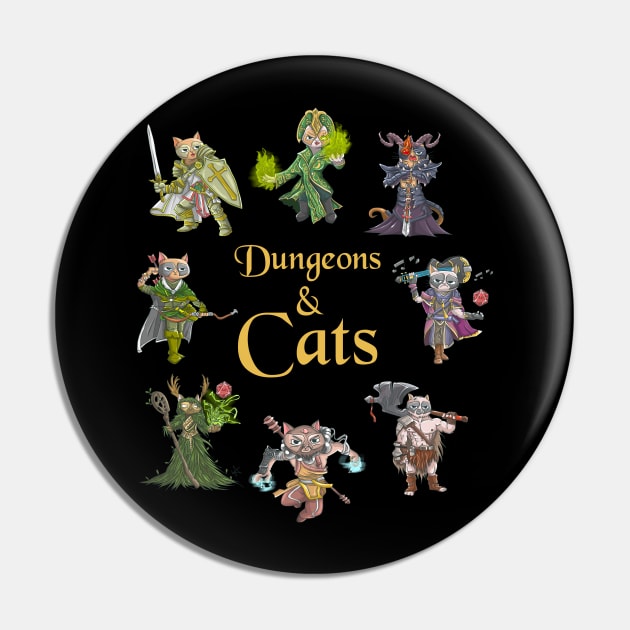 DND Dungeons and Cats Pin by Bingeprints