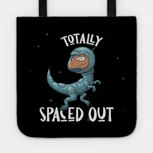 Spaced Out Dinosaur Astronaut in Outer Space Velociraptor Tote