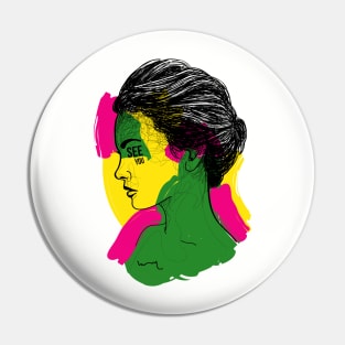 Profile Girl Pin