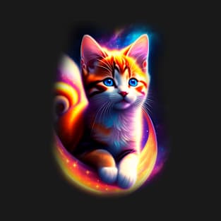 Galaxy Mystical Cat Coloful T-Shirt