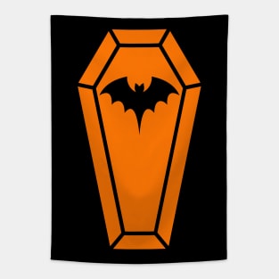 Cute Coffin in Orange Tapestry