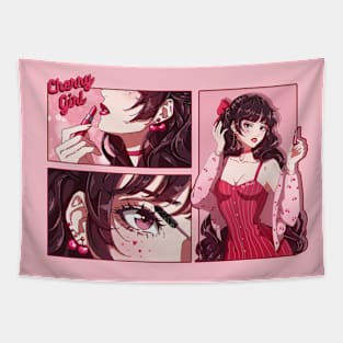 The cherry girl makeup comic Tapestry