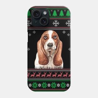 Cute Basset Hound Dog Lover Ugly Christmas Sweater For Women And Men Funny Gifts Phone Case