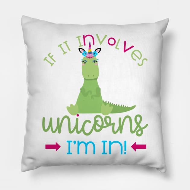 Unicornus Rex Pillow by strawberrymonkee