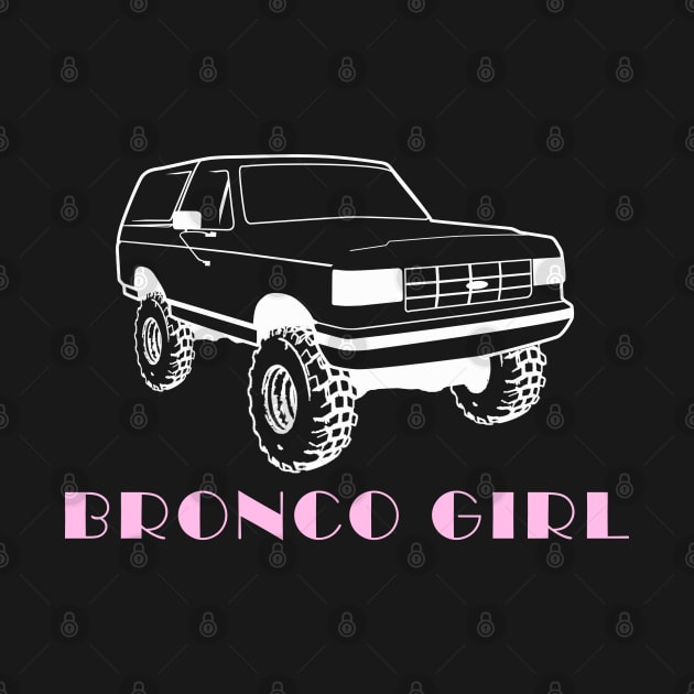 1987-1991 Bronco Girl White Pink Print by The OBS Apparel