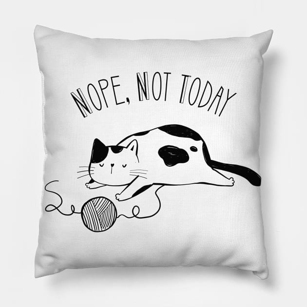 Lazy Cat Funny Cats Feline Friend Design Gifts Pillow by Foxxy Merch