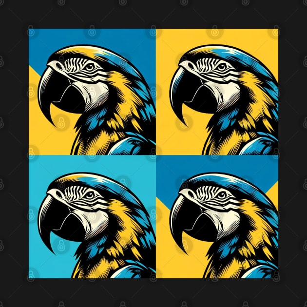 Pop Blue And Yellow Macaw Art - Cool Birds by PawPopArt