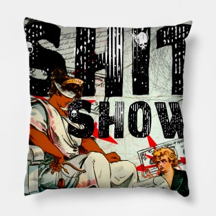 Welcome to the Shit Show Vintage Political Cartoon Pillow