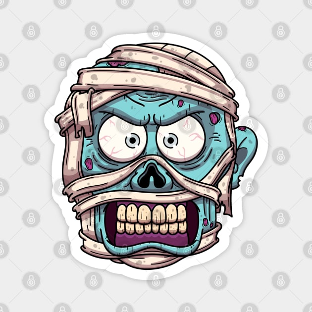 Scary Mummy Face Magnet by TheMaskedTooner