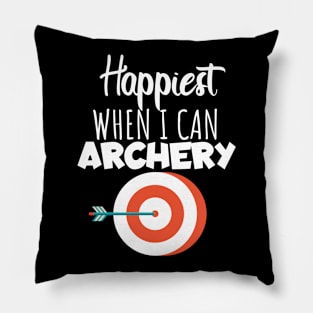 Happiest when i can archery Pillow