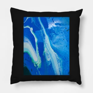 Ocean Themed Acrylic Pour Painting Pillow