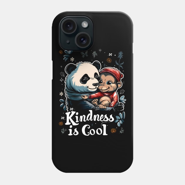 Kindness is Cool-Panda and Monkey 2 Phone Case by Peter Awax